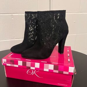 Black laced booties